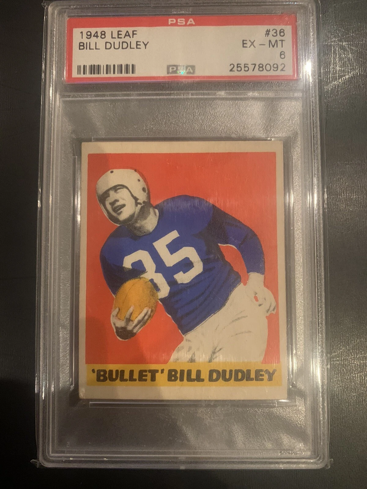 Bill Dudley 1948 Leaf Rookie Psa 6!! Hall Of Famer!