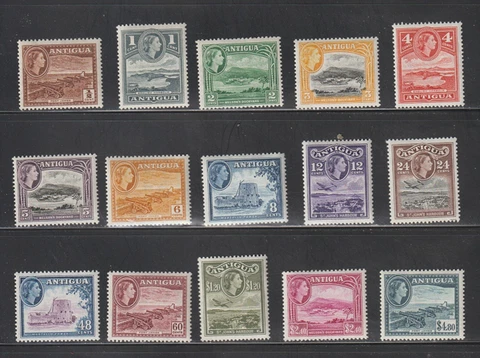 Antigua  Stamps Scott 107 - 121  Types of 1938 with Portrait of QE ll MNH F- VF Cover