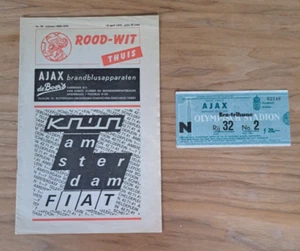 1970 Ajax v Arsenal, Fairs Cup Semi-Final Match Programme & Ticket. - Picture 1 of 2