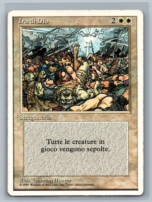 Magic MTG ITALIAN Revised Edition (Foreign White Border) Wrath of God TCG 3rd - Image 1 of 2
