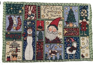 3 Vintage Sue Dreamer Needlepoint Country Christmas Placemats (M) - Picture 1 of 4