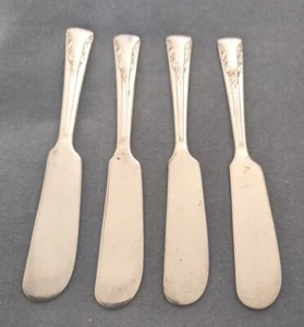 4 versilberte Butterstreuer internationales silberfarbenes Kamelienmuster - Bild 1 von 10
