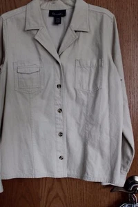 Khaki Denim & Co Light Weight Jacket Long Sleeve Front Pockets L NWOT - Picture 1 of 7
