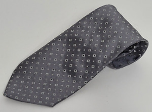 Ermenegildo Zegna Silk 61" Neck Tie Gray Geometric Designer Italian 100% Silk