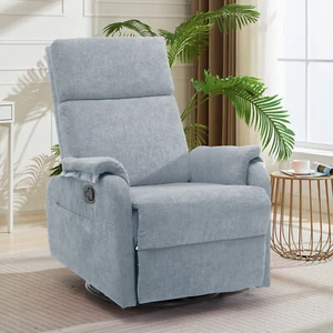 Recliner Chair, Small Chenille Swivel Rocking Recliner Chair for Small Space - Picture 1 of 48