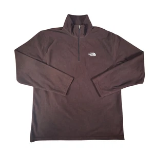 The North Face TKA 100 Mens Large 1/4 Zip Micro Fleece Pullover Fleece Brown - Picture 1 of 9