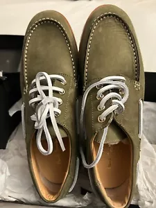 $495 NEW Paul Smith Jago Suede Boat Shoes Olive US 9 EU 42 - Picture 1 of 6