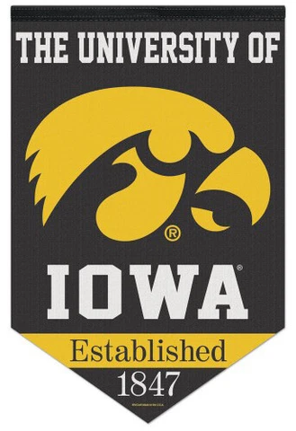 University of IOWA HAWKEYES Classic NCAA Team Premium Felt 17x26 WALL BANNER Cover