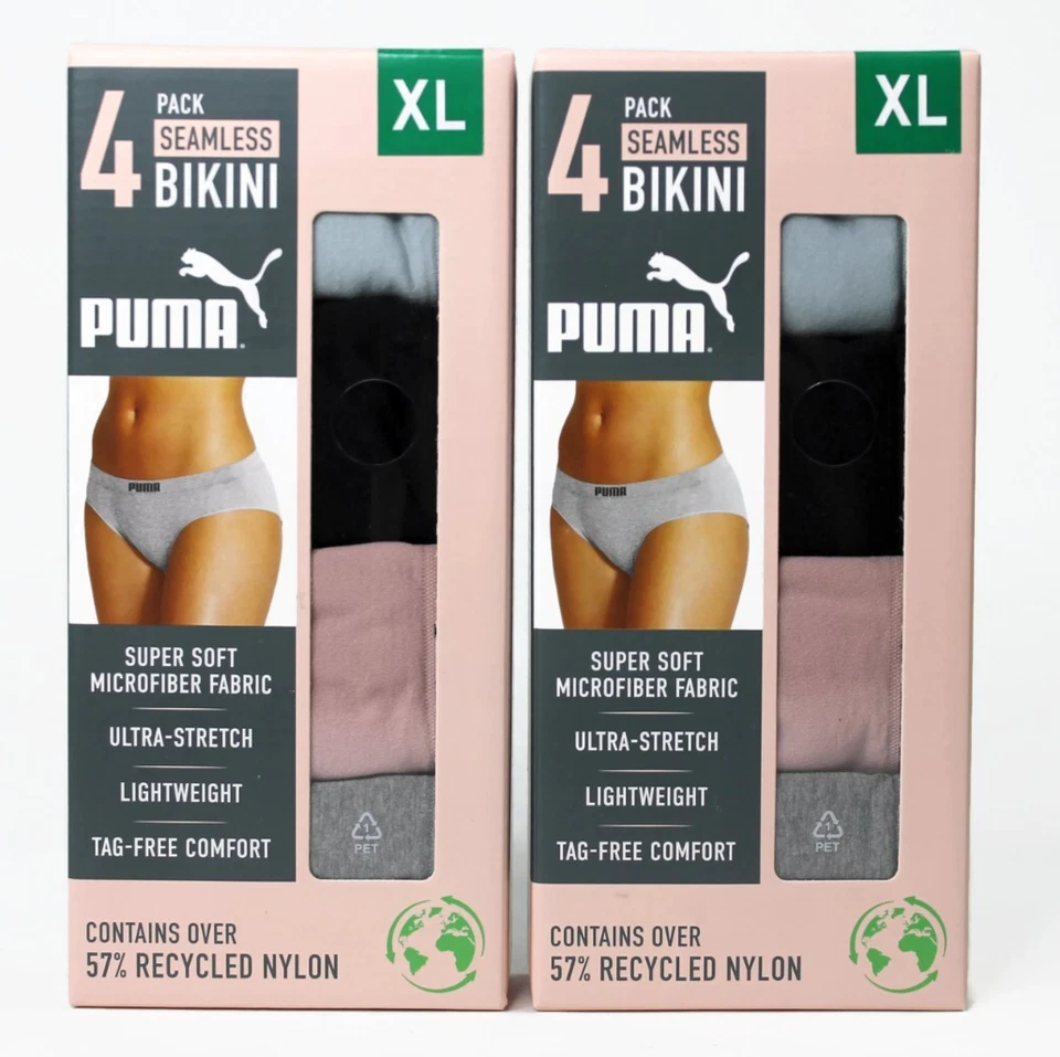 Puma Women’s Seamless Bikini Underwear 6-pack Size XL ( 16-18 ) Tagless
