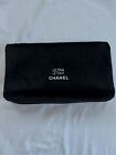 NEW CHANEL Black “Ultra Le Teint” Velour - Zip Cosmetic Clutch Pouch/Case