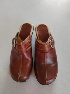 Zueco de mula de cuero sin cordones Bass para mujer talla 6,5 M Leona - Imagen 1 de 7