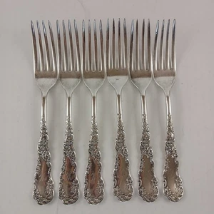 6 Antique Vintage Collectible Forks Hall & Co Silver Plate - A1, Monogrammed H - Picture 1 of 9