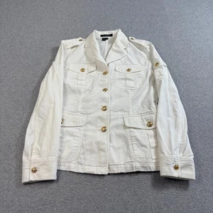 Lauren Ralph Lauren Jacket Womens Medium Utility Military Gold Button Academia - Picture 1 of 9