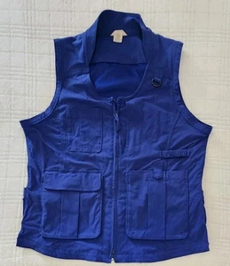 Duluth Trading Co Outdoors Utility Vest Mens Large Blue Nylon Pockets Fishing - Picture 1 of 7