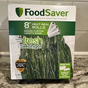 NUEVO FoodSaver 8 pulgadas por 20 pies bolsas enrollables paquete de 3 ENVÍO GRATUITO - Imagen 1 de 5