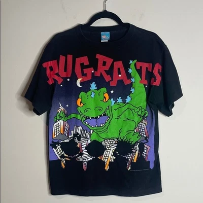 Vintage 1997 Nickelodeon Rugrats Reptar Tshirt Youth Size XL Single Stitch - Image 1 of 4