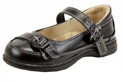 Easy Strider Girl's Make The Grade Black Fashion Flat School Uniform Shoes - Image 1 of 4