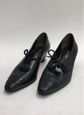 Vintage 90s Westies W-Tuter Black Leather Heeled Oxford Pumps Womens Size 7.5 - Image 1 of 4