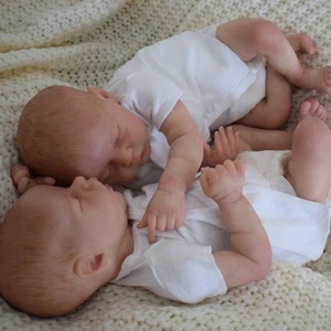 18inch Lifelike Soft Baby Twins Reborn Doll Silicone Body Realistic Boy Girl - Picture 1 of 6