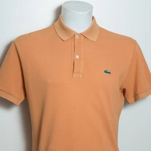 Lacoste Polo Shirt Size FR 5 L Large Mens Orange Slim Fit Short Sleeve - Picture 1 of 16