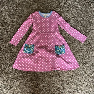 Matilda Jane Long Sleeve Dress Size 8 Pink Polka Dots make believe collecting - Picture 1 of 4
