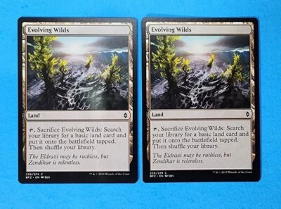 2x Evolving Wilds Battle For Zendikar 2015 Mtg Magic Sacrifice Land Card 236 - Image 1 of 2