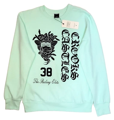 Moletom novo com etiquetas M Crooks & Castles Medusa 38 Ruling Elite Premium gola redonda perfeito estado - Imagem 1 de 4