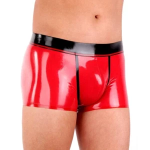 Latex Shorts Bulge Enhanced for Men Rubber Panties no Zipper Boxer Brief - Picture 1 of 6
