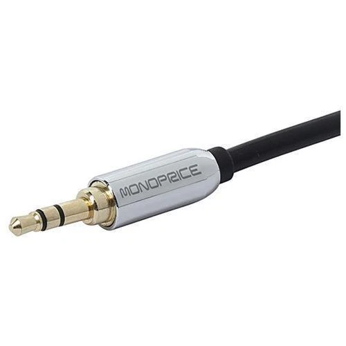 Monoprice 6ft Designed for Mobile Gold Plated 3.5mm to RCA Stereo Male/Male Cable - Black (M35RCAMM6B)