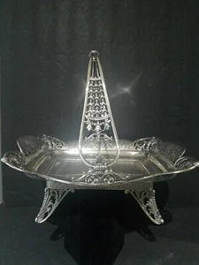 James W Tufts Silver-plated Footed With Handle Serving Dish, very collectable. - Picture 1 of 9