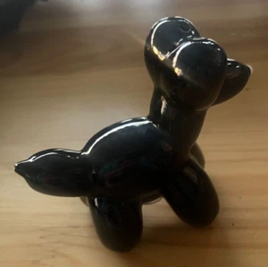 Black Balloon Animal Dog Salt Pepper Shaker Ceramic ONE ONLY American Atelier - Picture 1 of 8