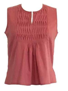 Anokhi Pink Sleeveless Top; 100% Cotton - Picture 1 of 1