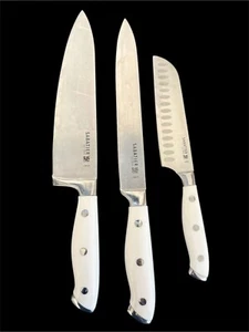 Sabatier Set of 3 Forged Triple-Rivet White Knives - Picture 1 of 6