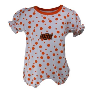 Oklahoma State Polka Dot Girl's Romper - Picture 1 of 5