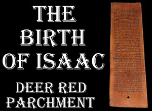 TORAH BIBLE VELLUM MANUSCRIPT FRAGMENT/LEAF 300-350 YRS YEMEN The birth of Isaac - Picture 1 of 10