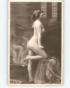 French Erotic Nude Woman Original 1920s RPPC Silver Print Photo - Picture 1 of 2