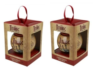 White Star Line RMS Titanic 1912 Christmas Bauble Decorations Set of 2 - Picture 1 of 1