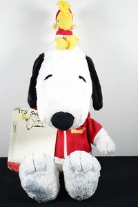 It's Snoopy! Macy's 2006 Snoopy & Woodstock Peanuts Holiday Red Hoodie 24" Plush - Picture 1 of 13