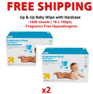 Up & Up Unscented Box 1600 Baby Wipes With Hard Cap Case MADE IN USA - Picture 1 of 2