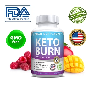MYRIAD SUPPLEMENT Advanced Keto BURN Diet Pills STRONG 1200 MG Ketosis Weight Loss Supplements