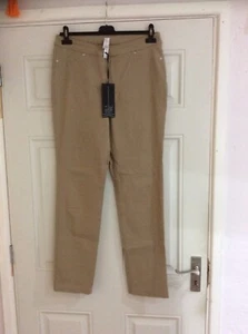 New MarlaWynne Lagenlook Sand Pocket Flatter Fit Stretch Trousers Size 14 BNWT - Picture 1 of 9