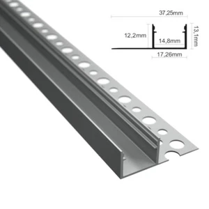 LED Trockenbau Profil "RIGIPS-14L" Einputz Fliesen Leiste für Streifen + Abd - Bild 1 von 5
