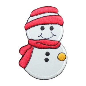 Schneemann rot Schal Weihnachten Logo aufbügeln/aufnähen bestickt Patch für Shirts - Bild 1 von 2