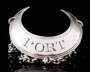 Antique Sterling Silver PORT Decanter Label, Phipps & Robinson, London 1794 - Picture 1 of 12