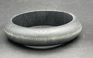 Vintage Black Wood Boho Bracelet Vintage Chunky Wide Bangle Cuff - Picture 1 of 6