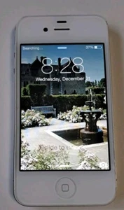 iPhone 4s A1387. Turns On. NO Passcode. No Cracks White. - Afbeelding 1 van 13