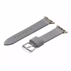 Clockwork Synergy® Dapper Suede Grey SS Uhrenarmband für 42mm Apple Watch - Bild 1 von 1