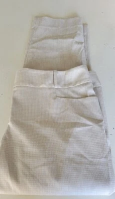 Pantalón de vestir limitado talla 12 mezcla de lino guinga beige cuadros nuevo con etiquetas entrepierna 26,5" Foto 1 de 4