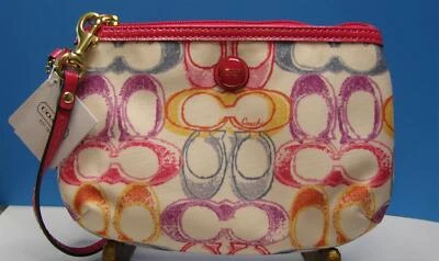 Coach F48793 цветной подпись с розовый лакированная кожа отделка мешок кошелек с ремешком новый с Ярлыками - Изображение 1 из 4