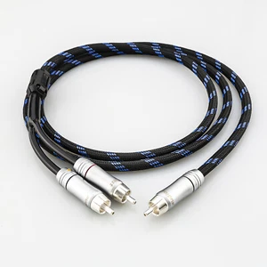 Audiophile OFC RCA to 2RCA Subwoofer Cable,1 RCA to 2 RCA Y-Adapter Audio Cable - Picture 1 of 12